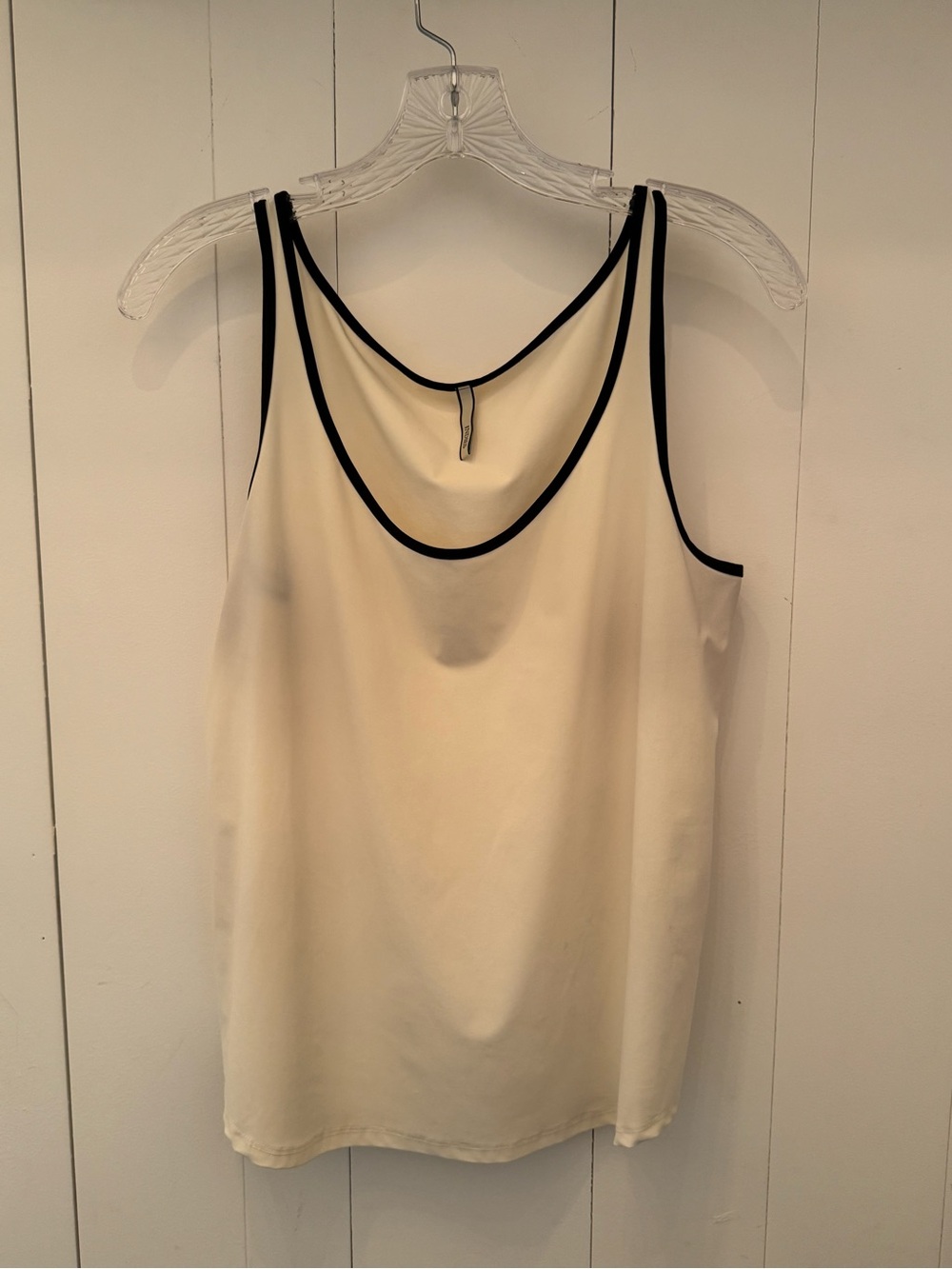 Indies French Cream Tank Top with Black Trim LIKE NEW